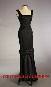 St John Knits Liquid Satin Caviar Black Mermaid Gown Sweep Train Size Small NWT - Picture 1 of 2