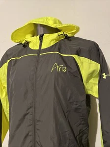 Under Armour Water Resistant Neon Hooded ARIA Full Zip Jacket Size Large NWT - Picture 1 of 17