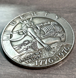 VIKING WARRIOR SEXY PINUP CLASSIC Novelty Good Luck Heads Tails Challenge Coin