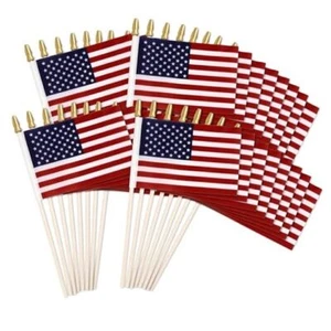 Pack Small US American Handheld Flags US Flags On Stick for Patriotic Decor 36 - Picture 1 of 8