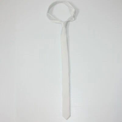 Vesuvio Napoli Boy's Narrow Extra Skinny White 1.5" Neck Tie One Size 6 7 8 9 10 - Image 1 of 2