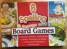 Smart Kids Six Spelling Board Games - Level 3 - Advanced Spelling Games - NEW