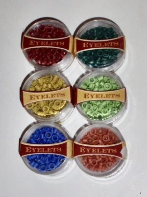 Eyelets for Craft Scrapbook 6 Pkg- 88pc each lot- 3/16" - Image 1 of 4