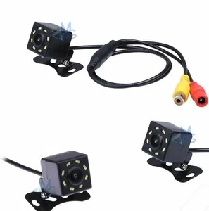 TELECAMERA RETROMARCIA 8 LED A COLORI CON FILO E STAFFA AUTO CAMPER SUV  - Picture 1 of 4