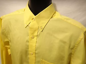 Men's Chaps Ralph Lauren Yellow Dress Shirt Sz 15 15 1/2 32-33 Cotton Blend - Picture 1 of 3