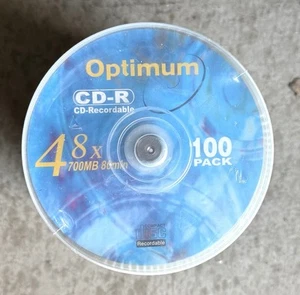 Optimum CD-R / CD-Recordable 48x 700MB 80min 100 pk Brand New - Picture 1 of 4