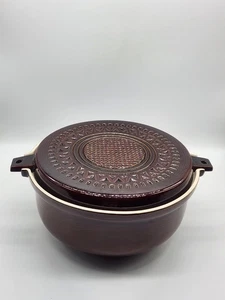 Ernest Sohn braun "Butterform" Muster bedeckt Auflaufform ES USA groß - Bild 1 von 13