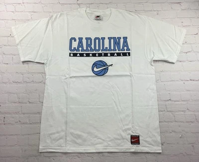 NEW/Old Stock RARE Vintage 90s Nike UNC Tar Heels Basketball Logo T-Shirt - L - Image 1 of 4