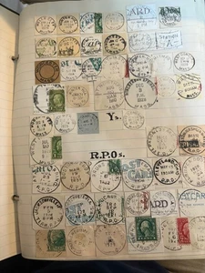 Early 1900s Postal Cancel Collection 44 Pages RPOs 48 States Inks - Picture 1 of 6