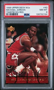 1998 Upper Deck MJx Michael Jordan Timepieces Die cut Red /2300 PSA 8 RY - Picture 1 of 2