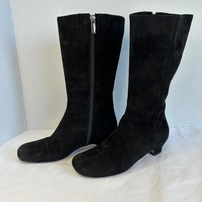 Taryn Rose Black Suede Mid Calf Boots Made in Italy Size 36 - Image 1 of 4