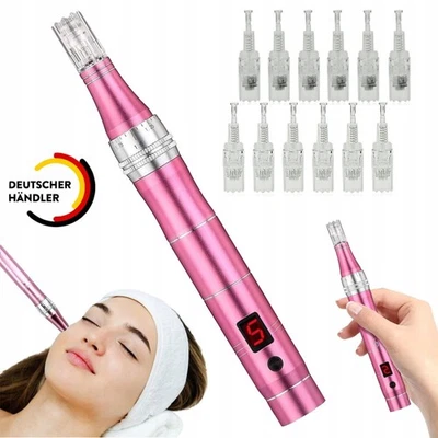 TBPHP Elektrischer Dermapen Microneedling Pen Anti Aging Wiederaufladbare 12 Patronen