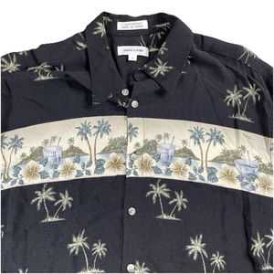 Vintage PIERRE CARDIN Hawaiian Shirt Men's L Palm Tree Cocktails Rayon Aloha - Picture 1 of 17