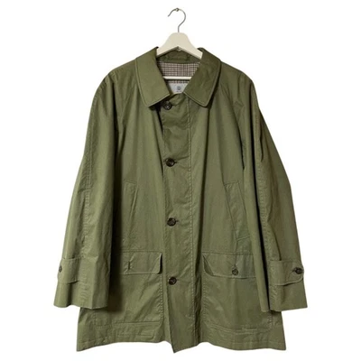 Abrigo Aquascutum Balmacaan Verde Oliva 100% Algodón Clásico Estilo Británico Envío Gratis Foto 1 de 4