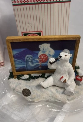 Vntg Coca-Cola Heritage Figurine Polar Bear #77012 Billboard Job Well Done Coke - Image 1 of 4