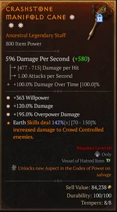 Druid Staff 2Hand 3GA Willpower Damage Overpower Season 10 SC D4 PS5 Xbox - Bild 1 von 1