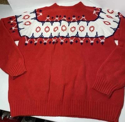 Suéter Vintage Años 70 Montgomery Ward Acrílico Inspirado Nórdico Navidad Mujeres L Foto 1 de 4