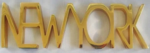 Brass NEWYORK Shelf Sitter Paperweight 9.25 inches - Picture 1 of 7