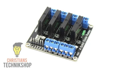 5V DC 4-Kanal Solid State Relais | Halbleiterrelais-Modul bis 2A für Arduino - Bild 1 von 2
