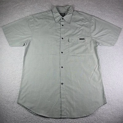 Vtg Volcom Button Up Shirt Mens Large Green Geometric Short Sleeve Skateboarding - Image 1 of 4