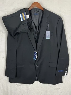 Stafford Men's 3 Piece Suit Black 48R Classic Fit Travel Stretch Wrinkle Recover - Image 1 of 4