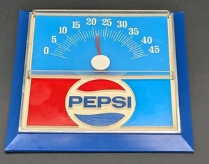 VINTAGE PEPSI THERMOMETER SIGN PLASTIC RARE - Picture 1 of 5