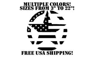 Army Star Decal Patriotic Flag Vinyl American Distressed Sticker laptop window - Picture 1 of 14