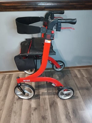 Drive Medical Nitro Rollator Walker Red 4 Wheel - Image 1 of 4