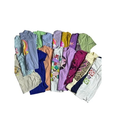 Girls Sz 6/7 Lot of 17 Short Sleeve Shirts Cat & Jack & More Graphic Tees - Image 1 of 4