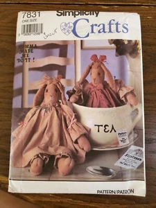 Simplicity Crafts Pattern 7831 Bunny And Clothes OS Uncut - Picture 1 of 8