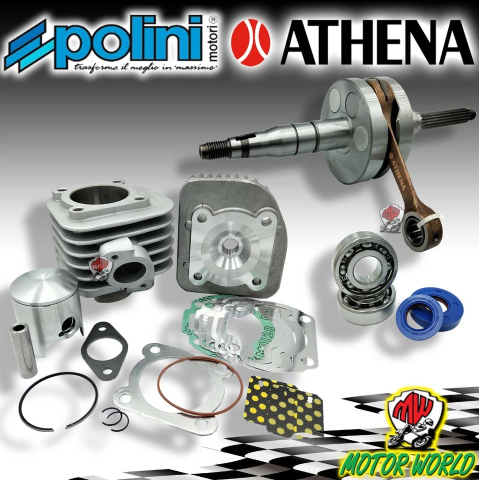 KIT CILINDRO ALBERO ATHENA 80 CC 47,6 CORSA LUNGA  APRILIA RALLY 50 2T - Immagine 1 di 1