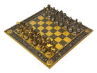 Chess Set Board & 32 Pieces Greek Roman Gods Warriors Cold Cast Bronze Resin