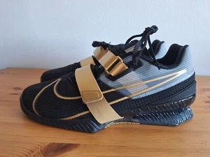 Nike Romaleos 4 Black Metallic Gold Gym Weightlifting Men's Size 10.5 CD4363-001 - Picture 1 of 10