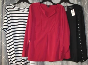 (2) EUC Lane Bryant Shirts Größe XL 14/16 + 1 kostenlos neu mit Etikett einzigartige Bluse - Bild 1 von 4