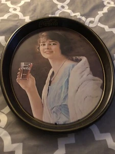 CocaCola 1973 Vintage Tin Tray  ”Gibson Girl” Oval Made In USA 15" - Bild 1 von 9