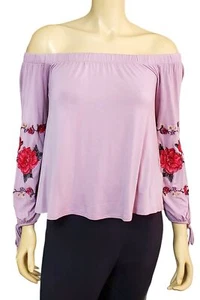 American Eagle AEO NWT Embroidered 3/4 Sleeve Peasant Blouse Top Off Shoulder XS - Picture 1 of 9