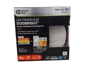 Commercial Electric Trimless Integrated LED 6" Round Canless Recessed Light NEW - Picture 1 of 6