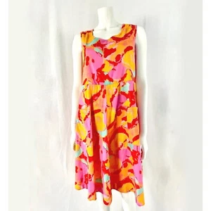 Vintage Marimekko Dress, Colorful Abstract Cotton Sundress, Bright Summer Dress - Picture 1 of 10