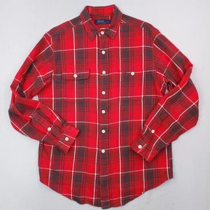 Polo Ralph Lauren Hemd Herren Large rot braun kariert Flanell Tartan Holzfäller - Bild 1 von 13
