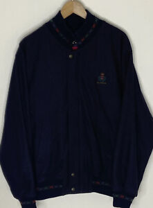 Paul & Shark Men L Wool Bomber Yachting Jacket Blue Lined Navy Lined