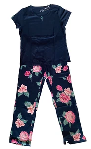 Conjunto de pijama negro para dama 14-16 Top e inferior floral PJ ropa de dormir pijama noche - Imagen 1 de 8