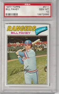 1977 Topps Bill Fahey #511, PSA GEM MINT 10 - Picture 1 of 2