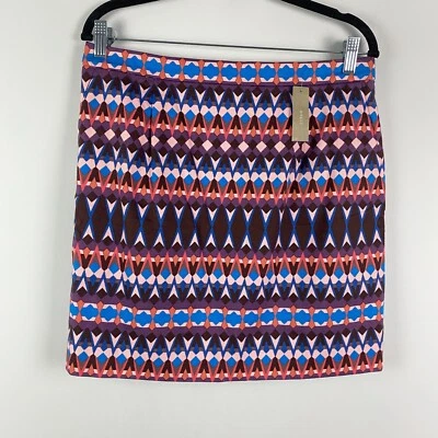 J. Мини-юбка Crew размер 10 на молнии сзади с подкладкой хлопок многоцветный узор - Изображение 1 из 4