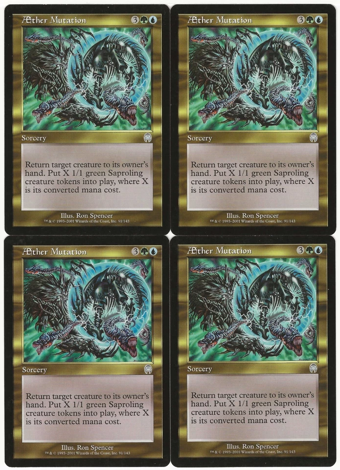 MTG Aether Mutation x4 Apocalypse Uncommon LP Playset - Image 1 of 1