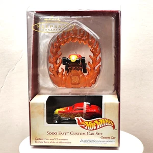 2001 Hallmark Hot Wheels Sooo Fast Custom Car Set With Ornament New in Box - Picture 1 of 5