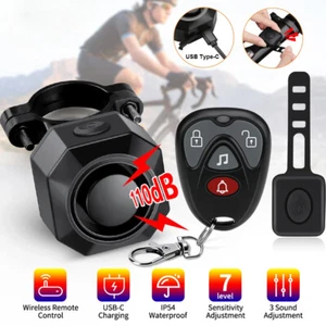 Motorrad Bike Alarm Diebstahlsicherung Fernbedienung 113dB Vibrationsalarm Wasserdicht - Bild 1 von 19
