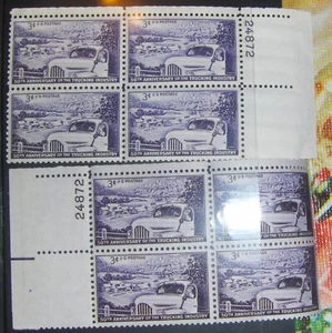 US 3¢ stamp SC #1025 50th Anniversary of Trucking Industry MNH 2 plate blocks w/ - Picture 1 of 1