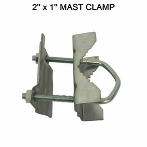 Abrazadera de poste de 2"" x 1"" pulgadas perno en U para mástil horizontal de satélite aéreo unión en T - Imagen 1 de 2