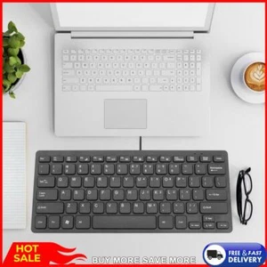 K1000 10 inch Ultra Thin 78 Keys Wired Keyboard Mini USB Slim PC Keyboard Keypad - Picture 1 of 8