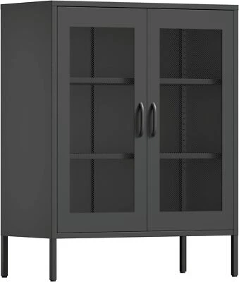 Cofar 40" H Metal Storage Cabinet with 2-Mesh Doors,Shelves for Home,Office,Bar - Image 1 of 4